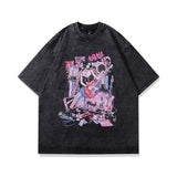 Men T Shirt Hip Hop Niche Print Distressed Short Sleeve T-shirt Men and Women Vintage