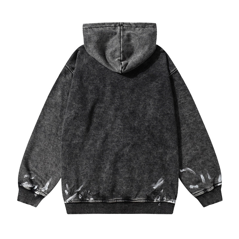 Men Hoodie Washed Old Hooded Sweater Men's Autumn and Winter Letter Printing
