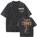 Washed Vintage Bad Omens Print T-shirt Funny Moth