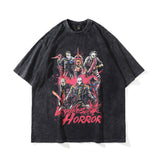 Men T Shirt Distressed Printed Loose Casual Short-Sleeved T-shirt Men