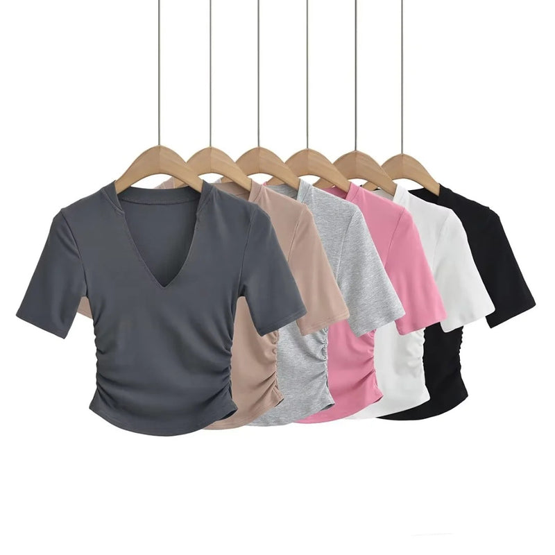 Women T-Shirt Short-Sleeved T-shirt Women's Bottoming Shirt Short Summer Top