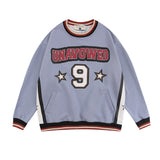 Men Hoodie Sports Style Letter Multicolor Printing round Neck Sweater