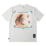 Men T Shirt Printed Short Sleeve T-shirt Loose round Neck Summer Menswear