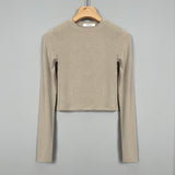 Women Long Sleeve Shirt Short Long Sleeve Top Female