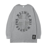 Men Long Sleeve Shirt Tkpa Vintage Letter Printed Long Sleeve T-shirt Men and Women Loose Top Ins