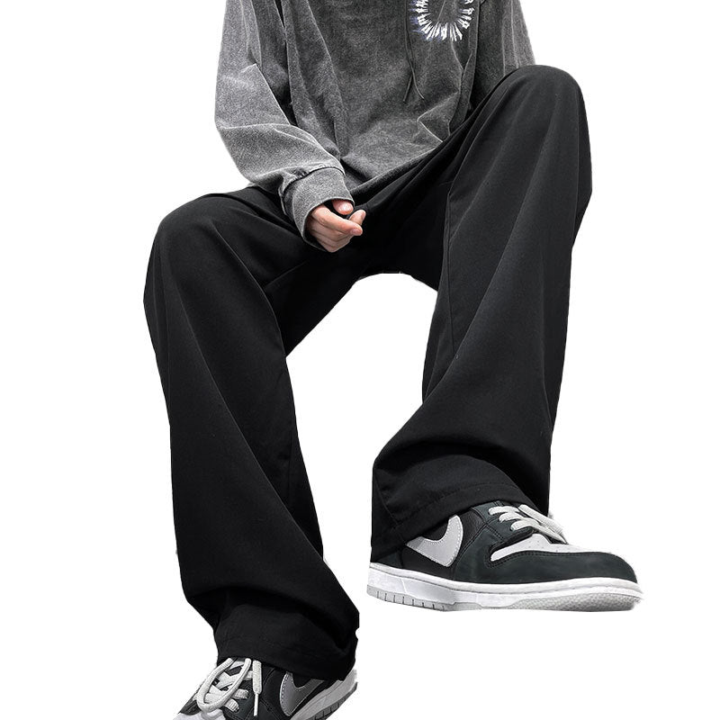 Men Sweatpants Casual Men's Summer Straight Loose-Fitting Wide-Leg Trousers
