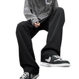 Men Sweatpants Casual Men's Summer Straight Loose-Fitting Wide-Leg Trousers