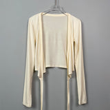 Women's Long Sleeve Shirt V-neck Long Sleeve Short Cardigan Top