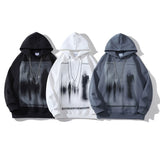 Men Fleece Lined Hoodie Hooded Sweater Men's Winter Clothes Loose Thick Warm Pullover