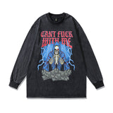 Men Long Sleeve Shirt Skull Print Long Sleeve Bottoming T-shirt Men and Women Couple