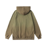 Men Fleece Lined Hoodie Fall/Winter Hoodie Men's Gradient Letter Embroidery Zipper Jacket