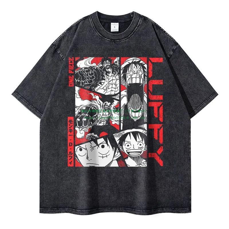2024Roronoa Zoro T-shirts Vintage Washed Anime One Piece