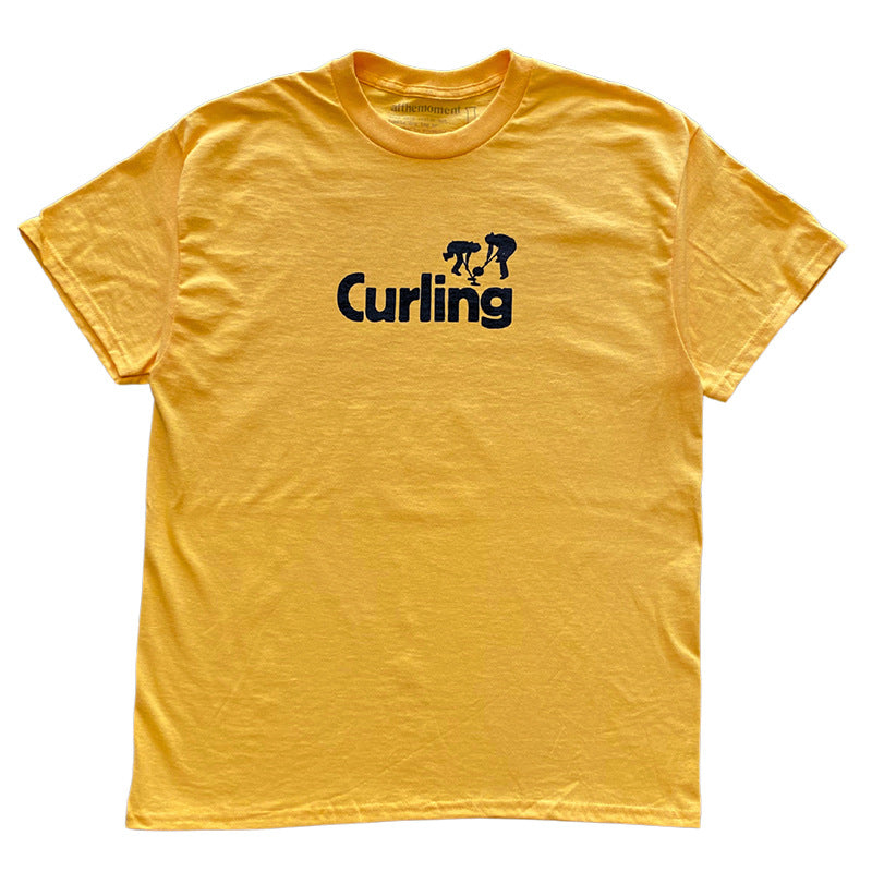 Curling Tee – atthemoment T shirt yellow women's