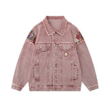 Men Denim Jacket Men's Clothing Washed and Worn Denim Jacket Coat