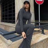 Women Jumpsuit Fashion Tight Zipper Sports Yoga Jumpsuit