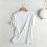 Women T-shirt Casual round Neck Short Sleeves T-shirt Blouse