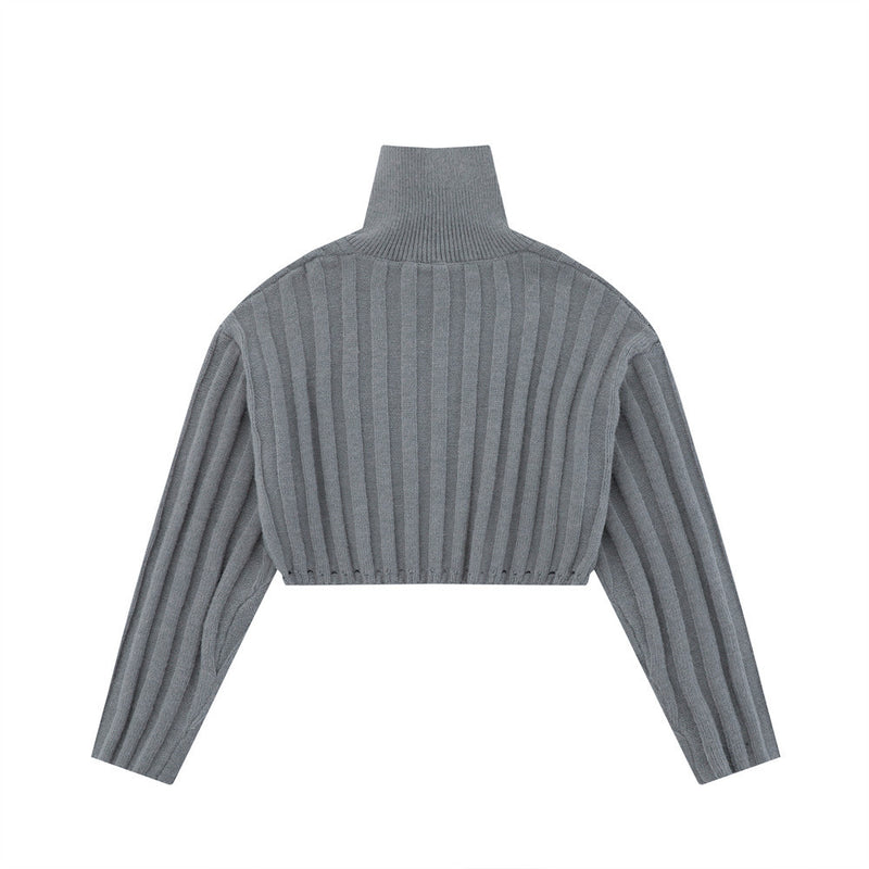 Women Sweater Short Sweater for Girls Spring and Autumn Casual Long Sleeve Sweater