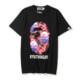 Bathing Ape T Shirt Ape Head Short Sleeve Cartoon Anime Loose-Fitting Casual T-shirt