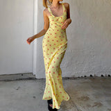 Women Dresses Floral Printing Slip Dress Long Dress