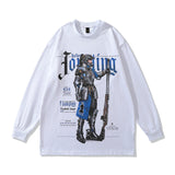 Men Long Sleeve Shirt Anime Print Bottoming Hip Hop Long Sleeve T-shirt Men and Women Couple