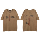 Men T Shirt Vintage Distressed Washed Loose Casual Short Sleeve T-shirt for Men and Women