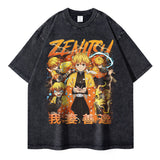 2024Iguro Obanai T Shirts Oversized Vintage Washed Anime