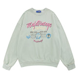 Men Hoodie Sweater Men's Loose Leisure Sports Letter Printing Worn Looking Washed-out