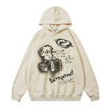 Unisex Vintage Hoodie Printed Loose Hoodie