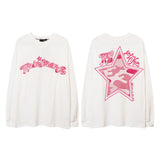 Men Long Sleeve Shirt Personalized Printed Sweater Men's and Women's Ins Loose Long Sleeve T-shirt Couple