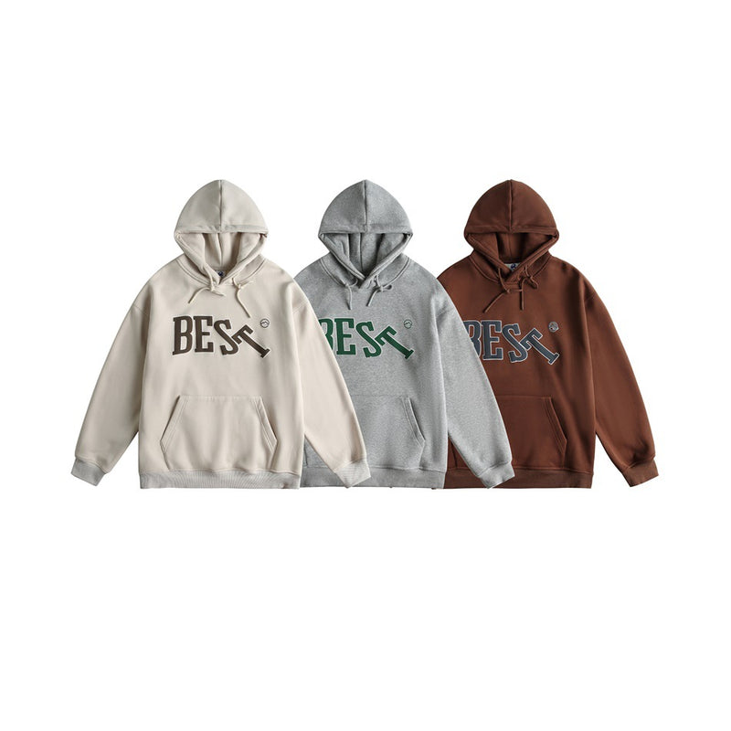 Unisex Hoodie Winter Retro University Style Loose Sweater Men and Women