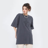 After Prom Shirt Women Summer Letter Print High Street Fashion Brand Short Sleeve round Neck Pure Cotton Loose T-shirt