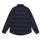 Men's Long Sleeve T Shirt Plaid Shirt Men's Embroidered Letter Long Sleeve Lapel Loose Shirt
