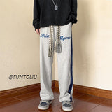 Men Sweatpants Vintage Men's Fashion Brand Ins Sweatpants Loose Straight Casual Trousers