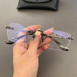 CHH Chrome Hearts Glasses Pure Titanium Frameless Business Square Retro Myopia Glasses Frame