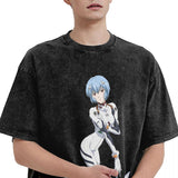 Men EVANGELIONed Vintage T-Shirts Anime Ayanamied Rei Top