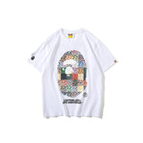 Bathing Ape T Shirt Casual round Neck Short Sleeves Printed Camouflage Color Block T-shirt