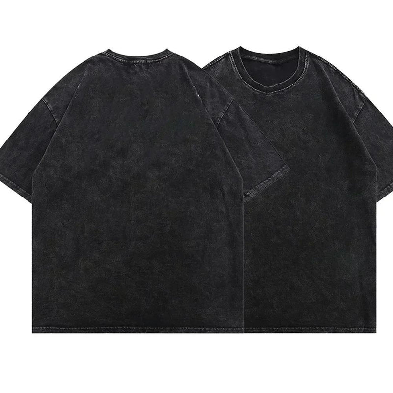Heavyweight Cotton Washed T Shirt Anime Character Motorc
