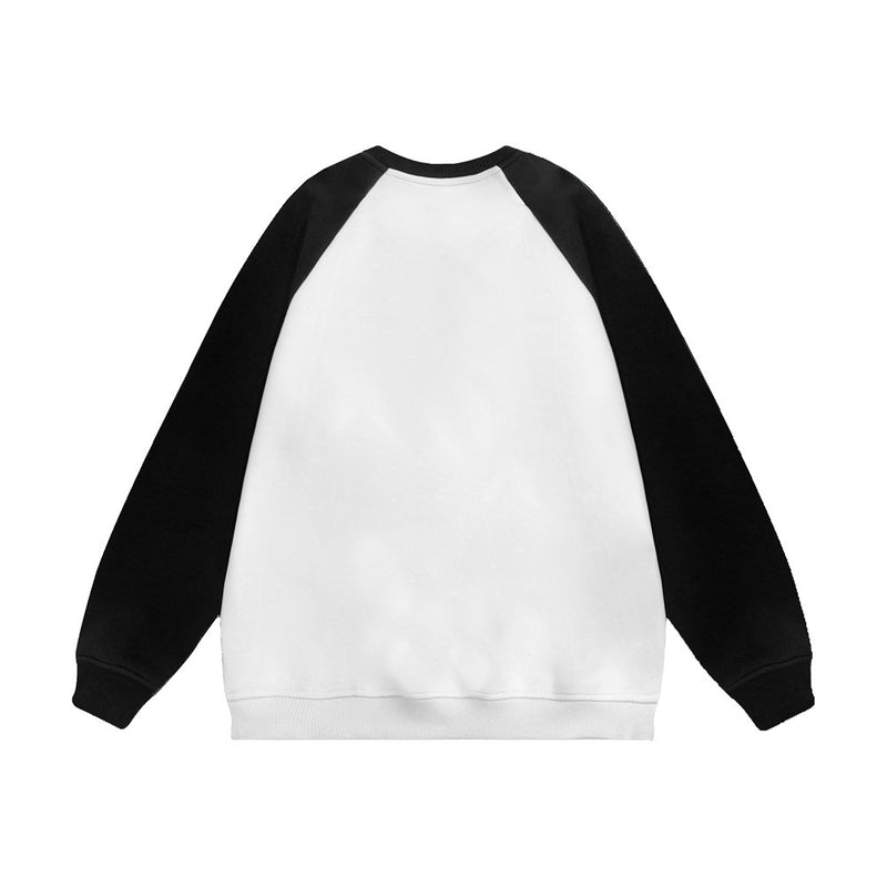 Men Hoodie Autumn and Winter round Neck Sweater Men's Flocking Embroidery Pullover