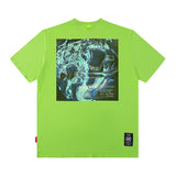Men T Shirt Vintage Printed round Neck Short Sleeve T-shirt Men and Women Loose Couple