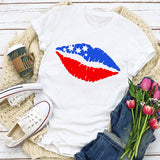 Women's Independence Day T Shirt Top Summer Fashion Creative Women
