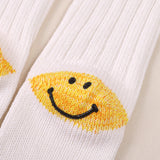 Kapital Sock Hitian Hehong Thick Thread Smiley Face Japanese Ins Trendy Socks Contrast Knitted Long Tube Pile Women