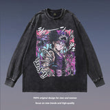 Men Long Sleeve Shirt Cartoon Print Bottoming Long Sleeve T-shirt Men and Women Oversize Couple's Tops