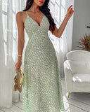 Jungle Print Maxi Dress Summer Casual Print