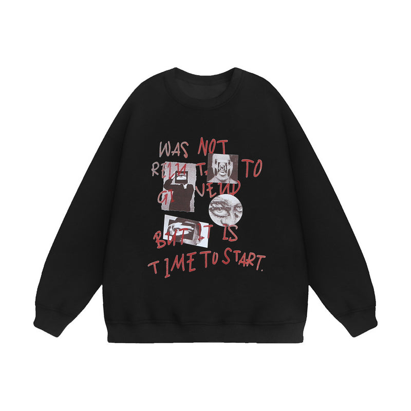 Men Hoodie Spoof Fun Portrait Printing Sweater Men's Autumn