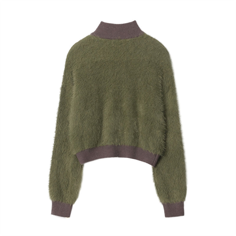 Women Sweater Knitted Cardigan Women's Casual Multicolor Zipper Sweater Coat