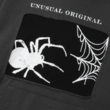 Men Hoodie Trendy Patch Spider Web Hooded Sweater Men's Autumn and Winter Long Sleeve Loose
