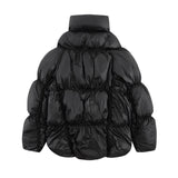 Men Cotton Padded Jacket Pure Color Thickened Bread Coat Men's Winter Warm Cotton-Padded Coat