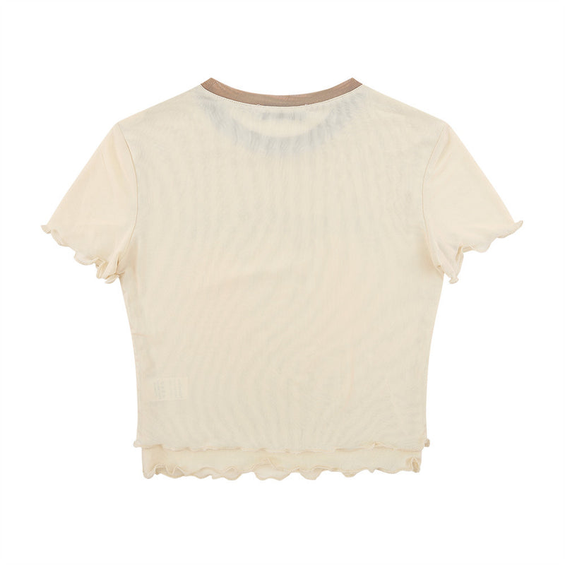 Women T-shirt Short-Sleeved T-shirt Summer Girls' Printed round Neck