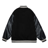 Men Cotton Mixed Jacket Coat Embroidered Letter Baseball Uniform Jacket Men Loose Stitching Jacket