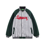 Men Cotton Padded Jacket Coat Baseball Uniform Loose Color Contrast Patchwork Pattern Cotton Coat Jacket Coat Winter Menswear